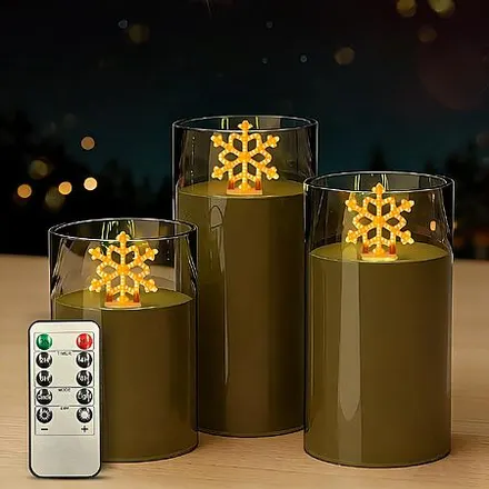 3-pc L LOHAS LED Electronic Candle Night Lights w/ Remote (various)