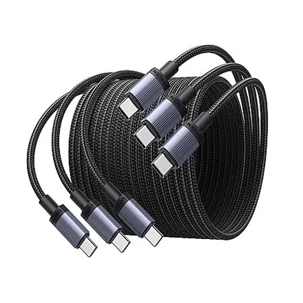 3-Pk 6.6' UGREEN 240W Fast Charging USB C Cable