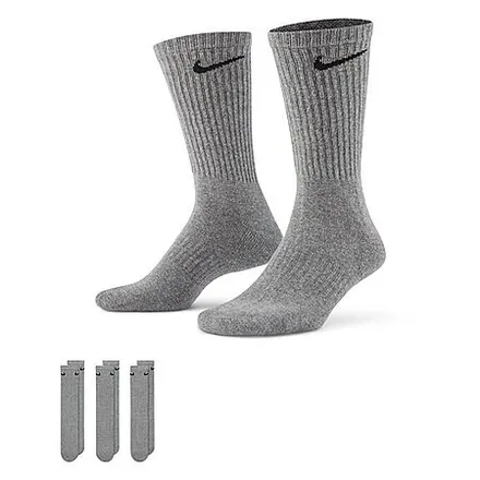 3-Pk Men's Nike Everyday Cushion Crew Training Socks (Grey)