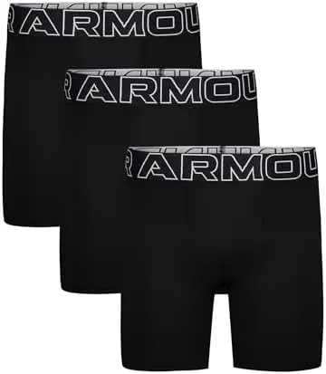3-Pk Under Armour Boy's Performance Boxer Briefs (Solid Black)
