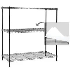 3-Tier Carbon Steel Wire Garage Storage Shelving Unit