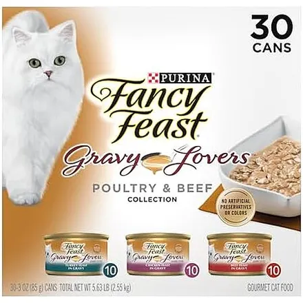 30-Pk 3-Oz Purina Fancy Feast Gravy Lovers Grilled Wet Cat Food