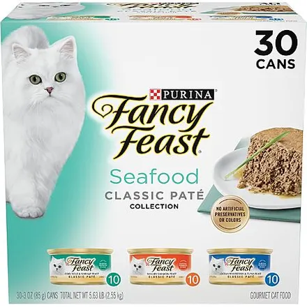 30-Pk 3oz. Purina Fancy Feast Classic Pate Gourmet Cat Food (variety pack)