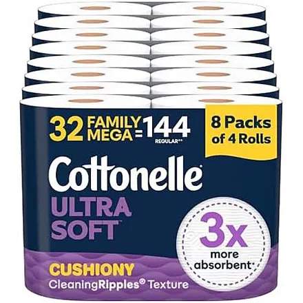 32-Ct Cottonelle Ultra Soft Family Mega Rolls Toilet Paper