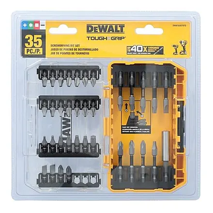 35-Pc DeWALT ToughGrip Screwdriving Bit Set w/ Hard Case