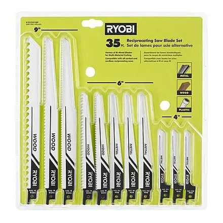 35-Pc RYOBI Multi-Purpose Reciprocating Saw Blade Set