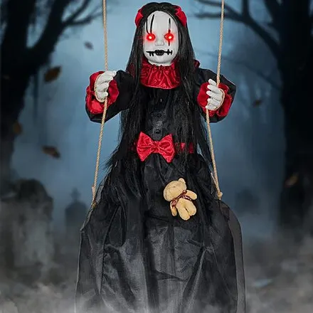 4.6' TAINAT Halloween Hanging Swing Girl Doll Outdoor Decoration