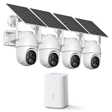 4-Cam ELYSOO 2K/4MP Home Security Solar Camera System w/ 64GB Local Storage