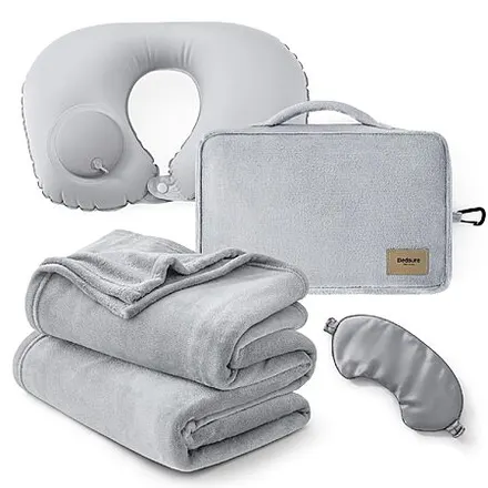 4-Pc Bedsure Travel Blanket Set