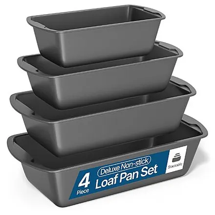 4-Piece Bakkenmaster Nonstick Carbon Steel Loaf Pan Set (Gray)