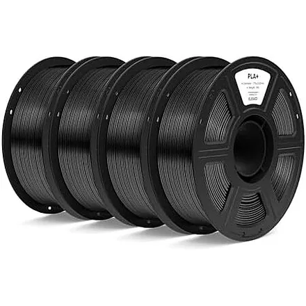 4-Pk 1kg 1.75mm ELEGOO PLA+ 3D Printer Filament (Black)