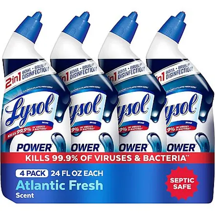 4-Pk 24-Oz Lysol Power Clinging Gel Toilet Bowl Cleaner