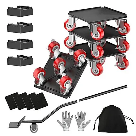4-Pk Loyal Tiger Furniture Dolly Movers w/ Swivel Wheels & Lifter