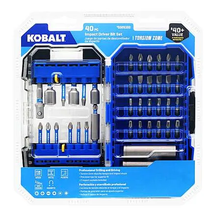 40-Pc Kobalt Impact Driver Bit Set (1469)