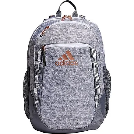 40L adidas Excel 6 School Backpack (Jersey Grey/ Onix Grey/ Rose Gold)