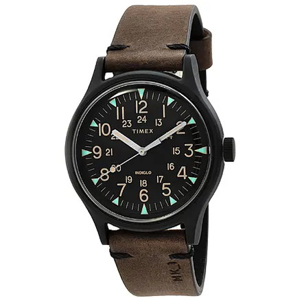 40mm Indiglo by Timex MK1 Black Dial Men's Stainless Steel Watch