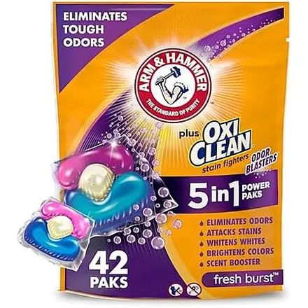 42-Ct Arm & Hammer + OxiClean Odor Blasters Laundry Detergent Pak (Fresh Burst)
