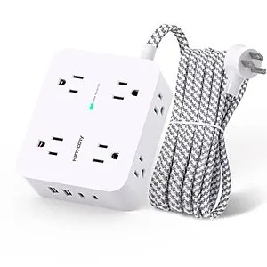 5' HANYCONY Surge Protector Power Strip: 8x Outlets, 4x USB Ports (2x USB-C)