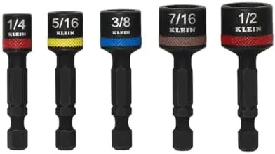 5-Pc Klein Tools 32925S Magnetic Impact Nut Setter / Driver Set