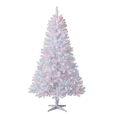 6.5' Holiday Time Madison Pine Pre-Lit White Artificial Christmas Tree