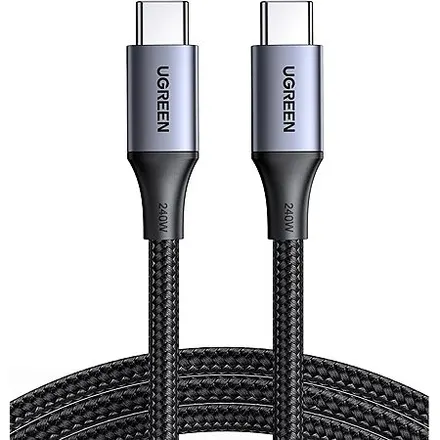6.6' UGREEN 240W USB-C to USB-C Nylon Braided Fast Charging Cable (Black)