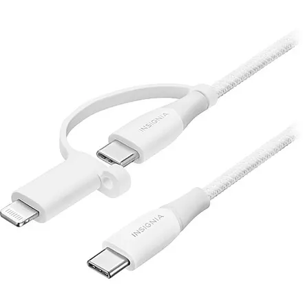 6' Insignia 2-in-1 USB-C Charge & Sync Cable w/ Lightning Adapter