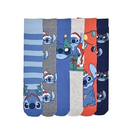 6-Pack SpongeBob Men's Crew Socks (Size 10-13, Spongebob or Stitch)