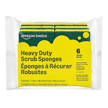 6-Pk Amazon Basics Scrub Sponges (Heavy Duty)