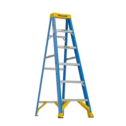 6' Werner Fiberglass Step Type 1 250 lb Load Capacity Ladder (10' Reach Height)