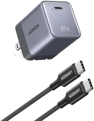 65W UGREEN Nexode Air USB C GaN Wall Charger + 3.3' Cable