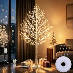 7-Foot 1,000-LED Lighted Birch Tree