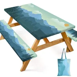 72" Picnic Table Cover w/ Bench Covers
