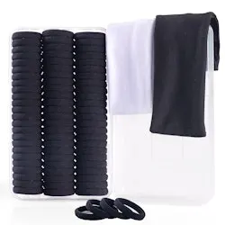 72-Piece Black Hair Tie & Ponytail Holders Set: 1-Cent + free shipping w/ $25