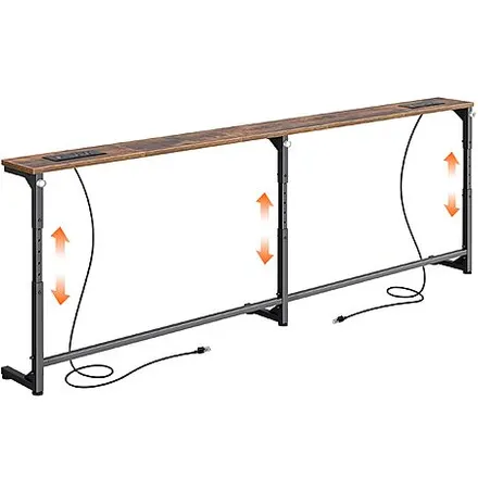 78.7" Huuger Height-Adjustable Console Table w/ 4 AC Outlets, 2x USB-A & 2x USB-C Ports