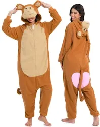 Adult Monkey Fleece Onesie