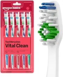 Amazon Basics Clean Plus Soft Toothbrush 10-Pack