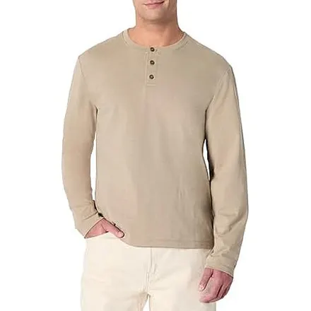 Amazon Essentials Men's Long-Sleeve Regular Fit Cotton Henley Shirt (Various)