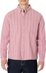 Amazon Essentials Men's Modern Oversized-Fit Cotton Button-Down Oxford Shirt for