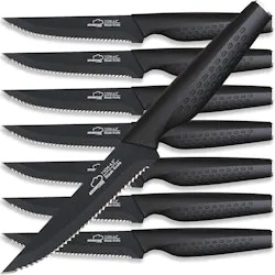 Amorston Serrated Stainless Steel 8-Piece Steak Knife Set
