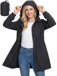 Apexup Women's Hooded Rain Jacket