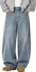 Areant Men's Wide Leg Loose Fit Jeans for