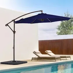 Arlmont & Co. Haque 120" Cantilever Steel Offset Patio Umbrella w/ Crank