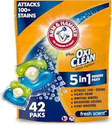 Arm & Hammer Plus Oxi Clean 5-in-1 Laundry Detergent Power Paks 42-Pack