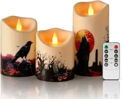Artmarry Halloween Flameless Candles Set