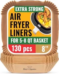 Baker's Signature Unbleached Parchment Air Fryer Liners 130-Pack