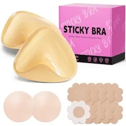 BeautiKip Women's Ultra Push-Up Sticky Bra Pads