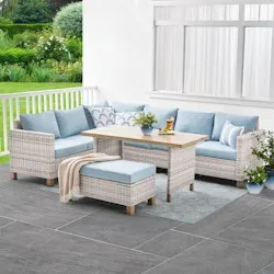 Better Homes & Gardens Brookbury Steel Resin Wicker 4-Piece Outdoor Sectional Set