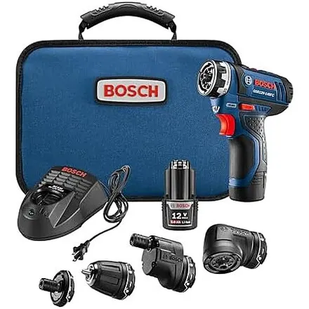 Bosch 12V Flexiclick 5-In-1 Cordless Multi-Head Electric Screwdriver Drill Set