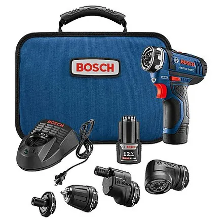Bosch 12V Flexiclick 5-In-1 Cordless Multi-Head Electric Screwdriver Drill Set