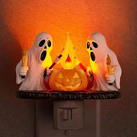 Briignite Halloween Ghost Campfire Flickering LED Plug-In Night Light (2 Styles)
